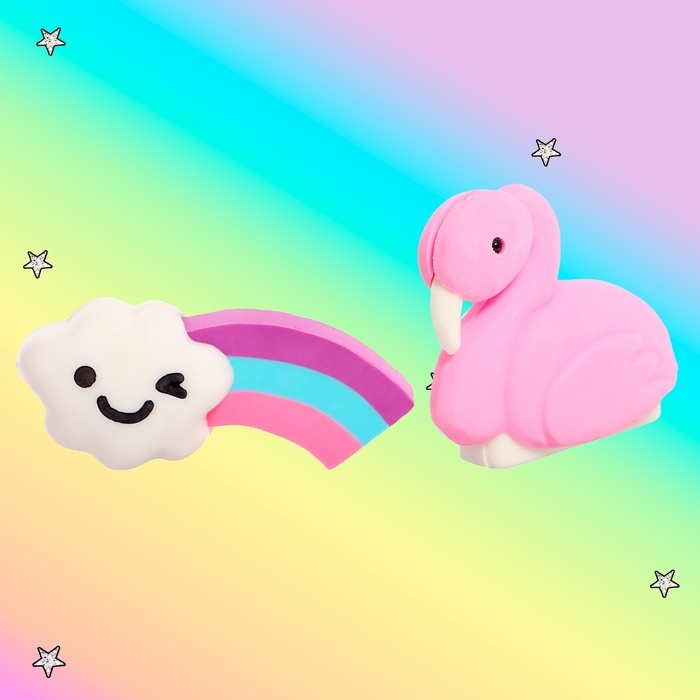 Игровой набор ластиков &laquo;Яркие краски&raquo;, 6 шт., МИКС