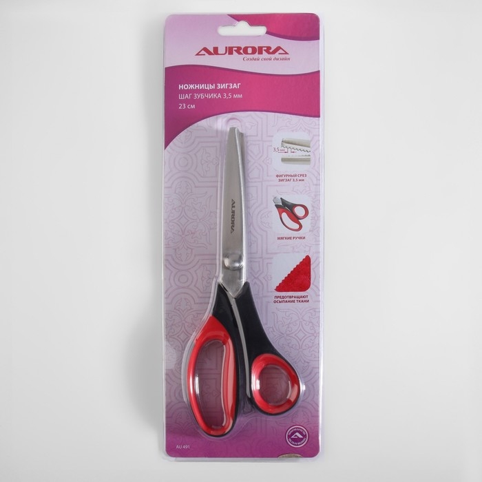 Ножницы «Зигзаг», 8 Ножницы «Зигзаг», 8", 23 см, шаг - 3,5 мм, цвет красный/чёрный