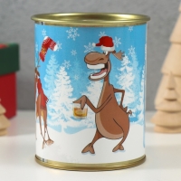 Носки в банке  "Веселья, чудес и ..." (внутри носки мужские, цвет чёрный)