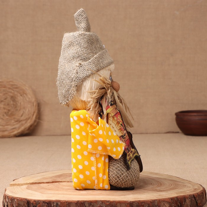 Оберег-домовой "Дед с самоваром и подковой", микс  27х18х18 см