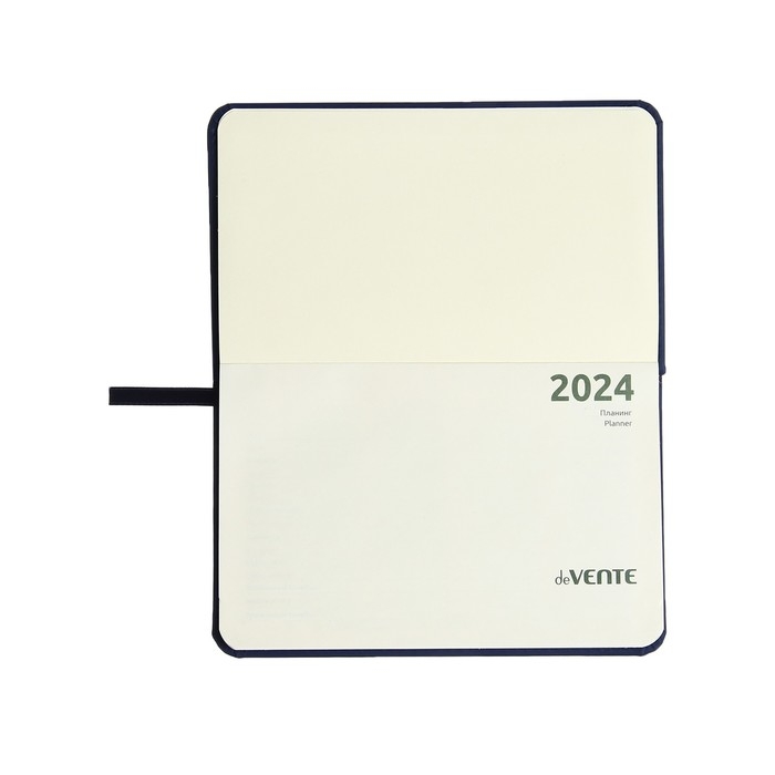 Планинг карманный датированный 2024 года, 155 х 95 мм, 64 листа, deVENTE.Emblem, твёрдая обложка из искусственной кожи, кремовый блок 70 г/м2, синий