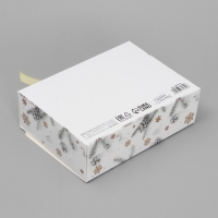 Коробка подарочная новогодняя складная &laquo;Новогодние веточки&raquo;, тиснение, 16.5 х 12.5 х 5 см, Новый год