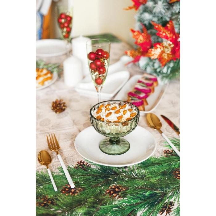 Креманка стеклянная Magistro &laquo;Ла-Манш&raquo;, 350 мл, 12&times;10,5 см, цвет зелёный