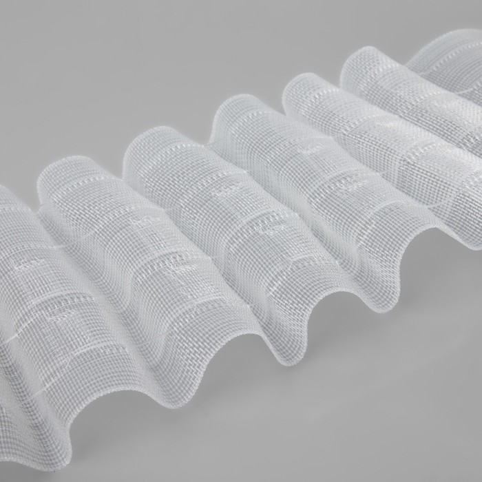 Шторная лента, органза, 8,5 см, 25 &plusmn; 1 м, цвет прозрачный