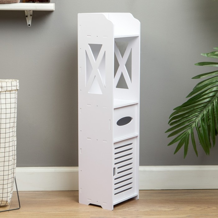 Пенал для ванной комнаты, напольный, 20 х 18 х 80 см, пластик