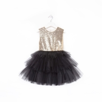 Платье нарядное для девочки с пайетками KAFTAN, размер 32 (110-116), цвет чёрный