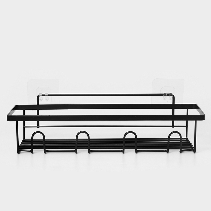 Полка для ванной прямая, 33×12×9 см, цвет черный Полка для ванной прямая, 33×12×9 см, цвет черный