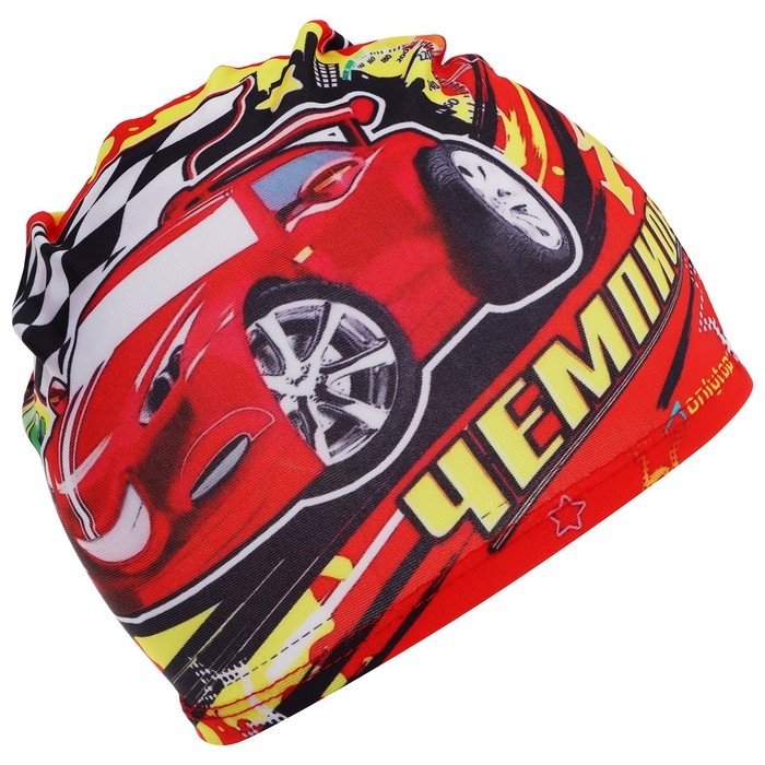 Шапочка для плавания детская ONLYTOP &laquo;Чемпион&raquo;, тканевая, обхват 46-52 см