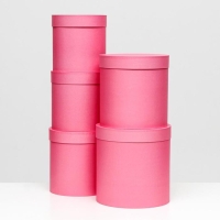 Набор круглых коробок 5 в 1 "Краски", розовый, 25 х 25 х 25 - 19 х 19 х 19 см Набор круглых коробок 5 в 1 "Краски", розовый, 25 х 25 х 25 - 19 х 19 х 19 см