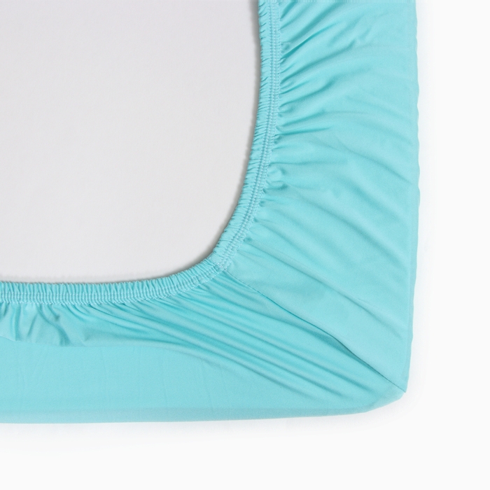 Простыня на резинке 200х200х25см, ментол, тенсель 120г/м, пэ100%