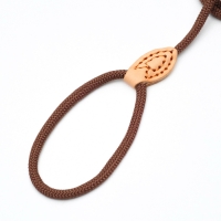 Поводок-удавка 150 см х 6 мм, полиэстер и натуральная кожа, коричневый