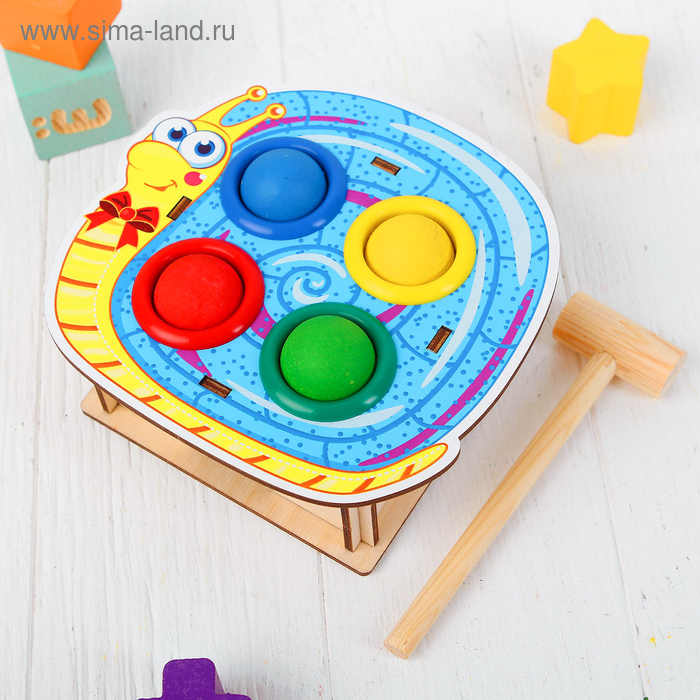 Стучалка-сортер &laquo;Улитка&raquo;, с молотком, МИКС