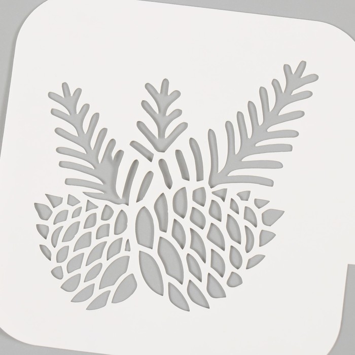 Трафарет пластиковый "Еловые шишки", размер 9х9 см