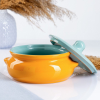 Горшок керамический для запекания "Борисовский" 0,7л / 15х9см, радуга МИКС