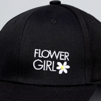 Кепка детская для девочки Flower girl, цвет чёрный, р-р 52-54, 5-7 лет