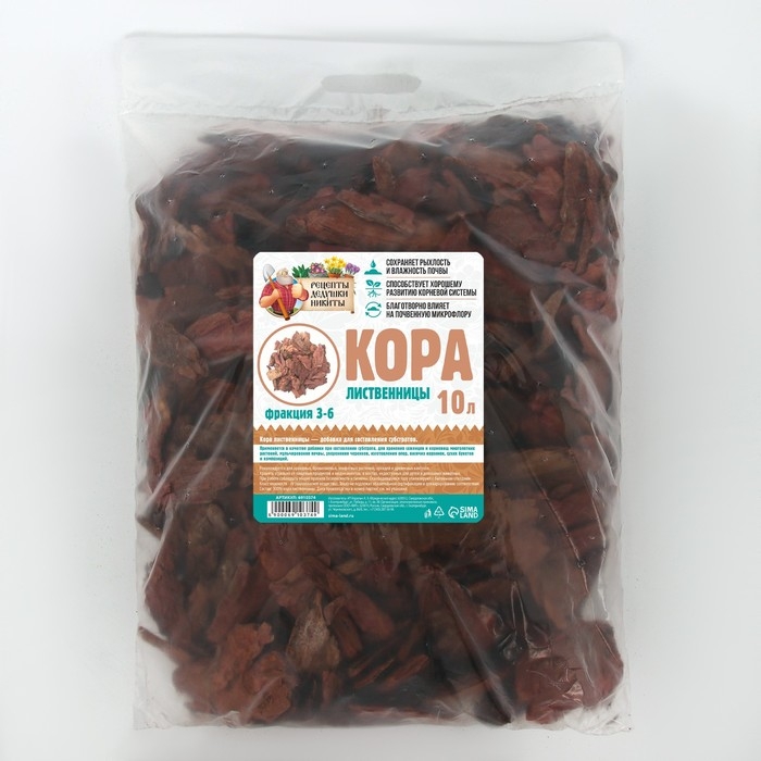 Кора лиственницы Кора лиственницы "Рецепты Дедушки Никиты", фракция 3-6, 10 л