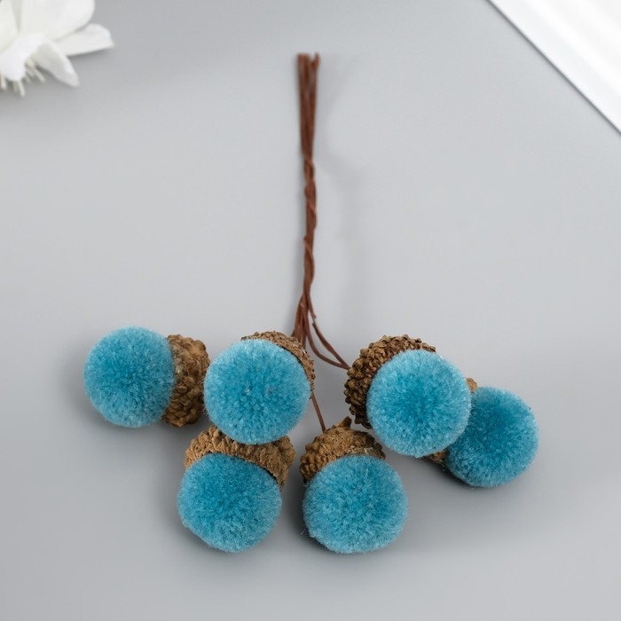 Цветы для декорирования Цветы для декорирования "Хлопчик" голубой 1 букет= 6 веточек d=2 см 11 см