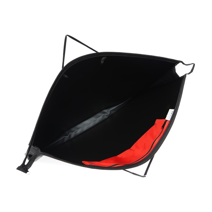 Папка для чертежей и рисунков А2, 650 х 480 х 50 мм, с ручками, пластиковая, молния сверху, Оникс, ПР 2-8, 0.9 мм, карман, "Чёрный"