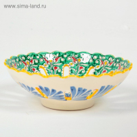 Фруктовница Риштанская Керамика "Цветы", 25 см, микс