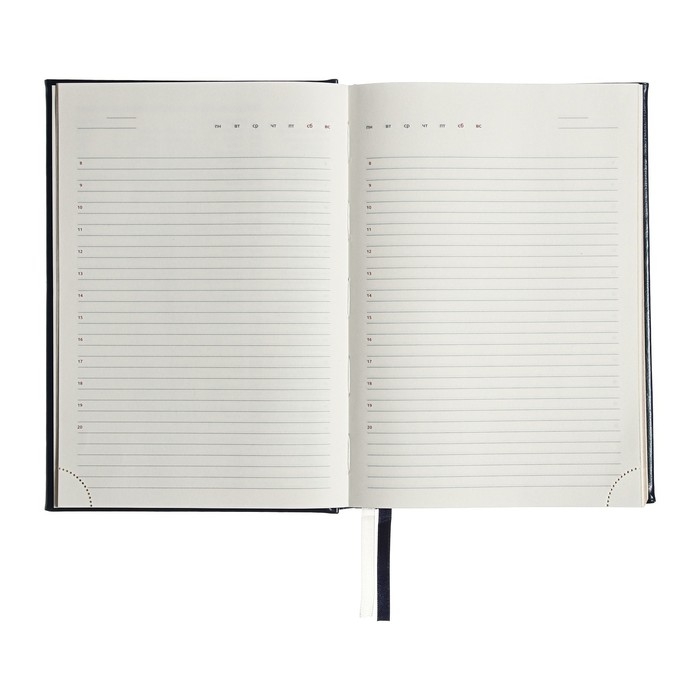 Ежедневник недатированный A5, 176 листов, deVENTE.Symbol, твёрдая обложка из искусственной кожи с поролоном, золотой срез, блок 70 г/м2, синий