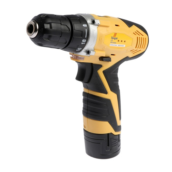 Шуруповерт ТУНДРА, патрон БЗ до 10 мм, подсветка, Li-ion 1300 mAh 12V, 550 об/мин, 18 Н*м Шуруповерт ТУНДРА, патрон БЗ до 10 мм, подсветка, Li-ion 1300 mAh 12V, 550 об/мин, 18 Н*м