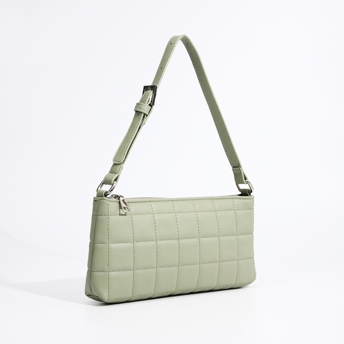 Сумка-багет на молнии, цвет оливковый