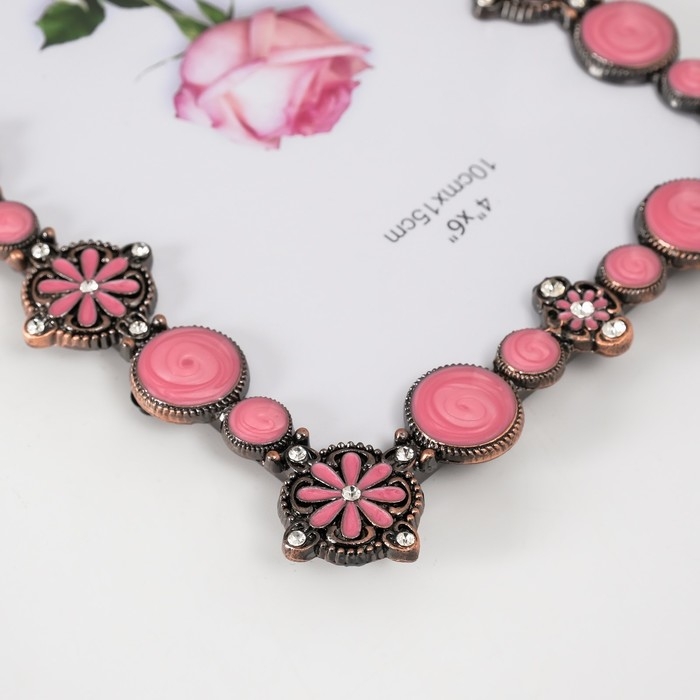 Фоторамка металл, стекло 10х15 см Фоторамка металл, стекло 10х15 см "Розовый кварц" эмаль, стразы 1х12,4х17 см