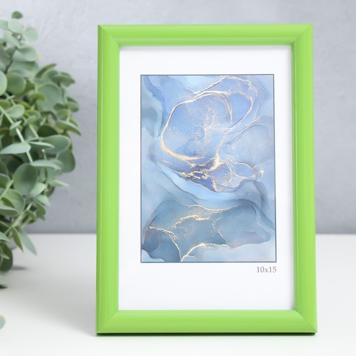 Фоторамка пластик Фоторамка пластик "Радуга" 10х15 см, салатовый