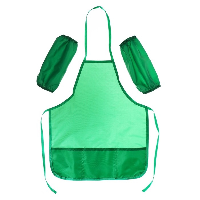 Фартук для труда + нарукавники, 550 х 440/250 х 160 мм, размер M (рост 122-158), Calligrata зеленый Фартук для труда + нарукавники, 550 х 440/250 х 160 мм, размер M (рост 122-158), Calligrata зеленый