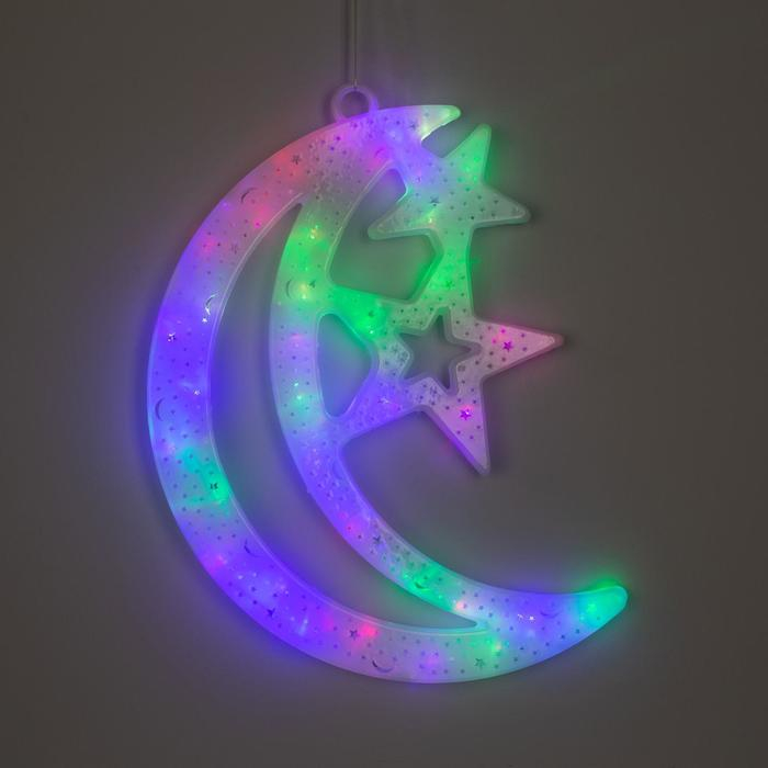 Светодиодная фигура «Месяц» 30 × 40 см, пластик, 220 В, свечение мульти (RG/RB) Светодиодная фигура «Месяц» 30 × 40 см, пластик, 220 В, свечение мульти (RG/RB)