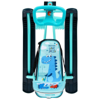 Снегокат &laquo;Тимка спорт 4-1 Динозавр&raquo;, ТС4-1/Д, со спинкой и ремнём безопасности, цвет голубой