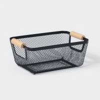 Корзинка универсальная прямоугольная "Мини", 25х17х10.5 см, цвет черный Корзинка универсальная прямоугольная "Мини", 25х17х10.5 см, цвет черный
