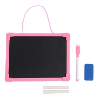 Доска для рисования двухсторонняя картонная, маркер + мел + губка, цвета МИКС