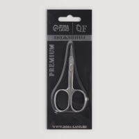 Ножницы маникюрные &laquo;Premium&raquo;, загнутые, узкие, 9,5 см, на блистере, цвет серебристый