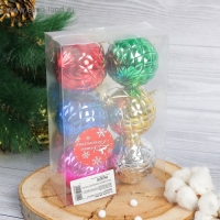 Набор шаров пластик d-6 см, 6 шт "Прокси сеточка" микс Набор шаров пластик d-6 см, 6 шт "Прокси сеточка" микс