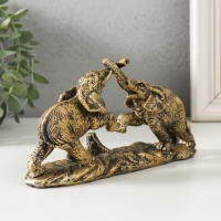 Сувенир полистоун "Игры слонов" под бронзу 19х5,5х9,5 см