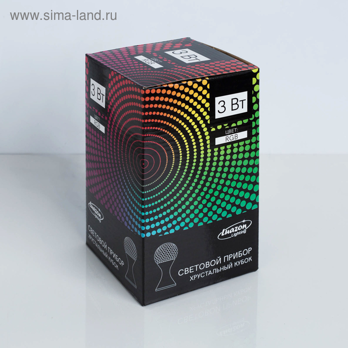 Световой прибор &laquo;Кубок&raquo; 10 см, свечение RGB, 220 В, красный