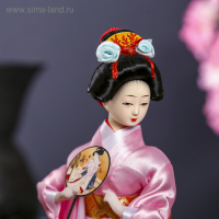 Кукла коллекционная "Японка в розовом кимоно с опахало" 25х9,5х9,5 см Кукла коллекционная "Японка в розовом кимоно с опахало" 25х9,5х9,5 см