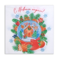 Новогодние салфетки бумажные New Line Design «Снежный шар» 3 слоя, 33х33 см, 20 шт Новогодние салфетки бумажные New Line Design «Снежный шар» 3 слоя, 33х33 см, 20 шт