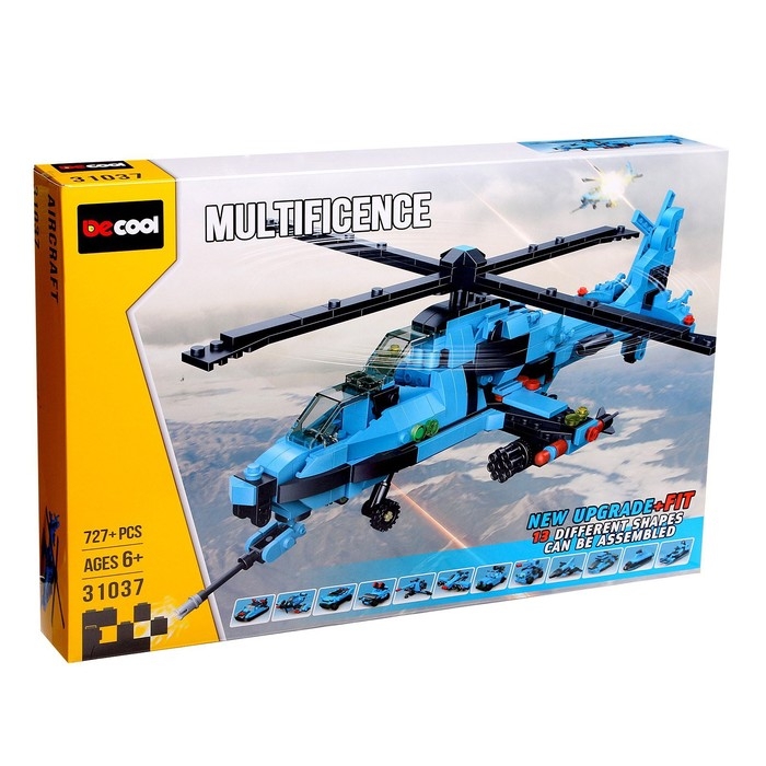 Конструктор блочный &laquo;Боевой вертолёт&raquo;, 727 деталей