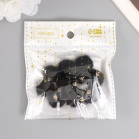 Декор для творчества искусственный мех "Шарик" чёрный  набор 10 шт, d=2 см