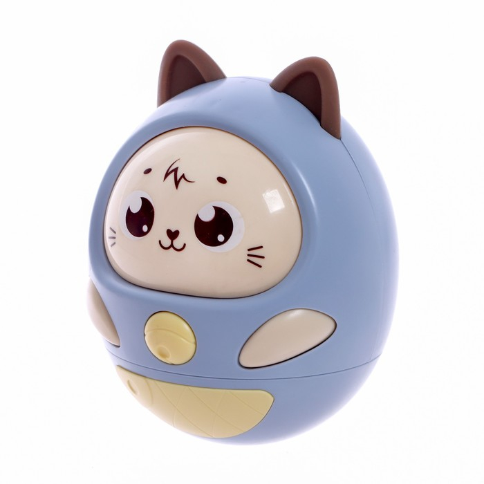 Музыкальная игрушка &laquo;Котик-неваляшка&raquo;, звук, свет, цвет синий