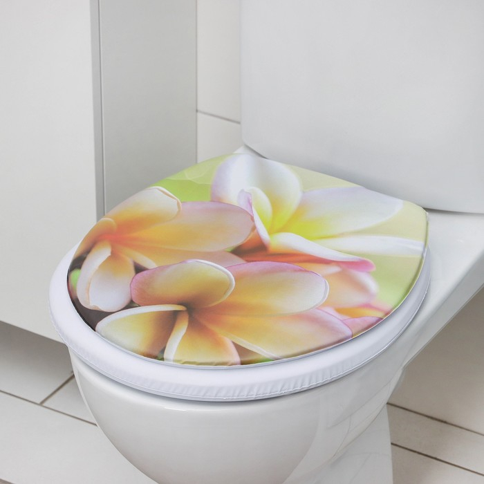 Сиденье для унитаза с крышкой &laquo;Плюмерия&raquo;, 40&times;37 см