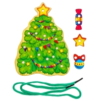 Новогодняя игрушка. Шнуровка фигурная &laquo;Новый год! Ёлочка&raquo;