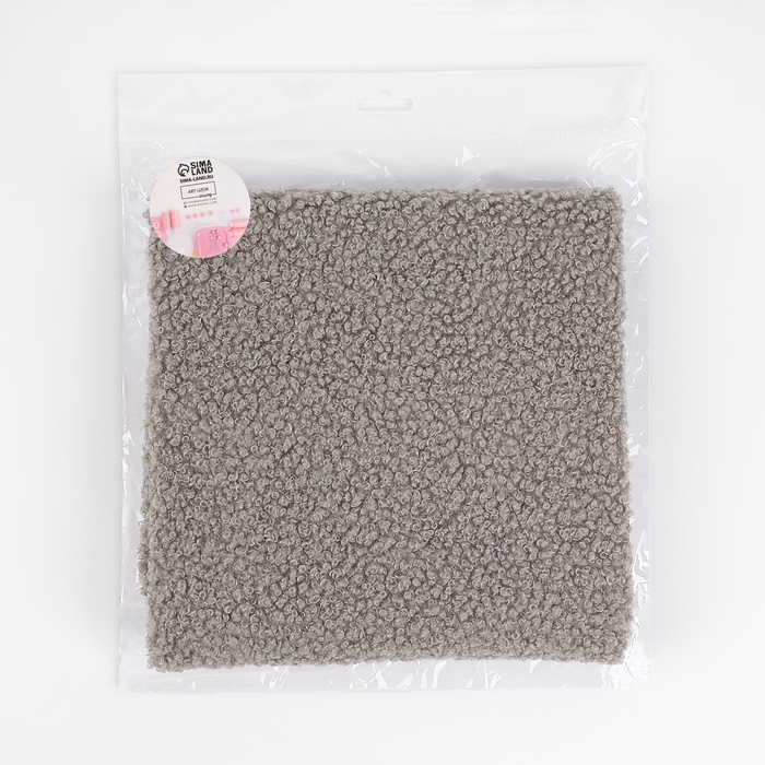 Лоскут мех &laquo;Барашек&raquo;, 50 &times; 50 см, 500 г/м, цвет серый №7