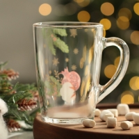 Новый год. Кружка стеклянная &laquo;Новогодний гранат&raquo;, 300 мл