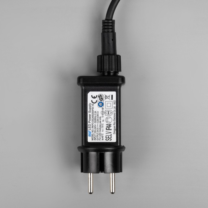 Гирлянда &laquo;Клип-лайт&raquo; 3 нити по 10 м, IP44, УМС, тёмная нить, 198 LED, свечение белое, 8 режимов, 24 В