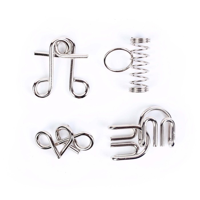 Головоломка металлическая &laquo;Загадки Эйнштейна&raquo;, набор 4 шт.