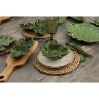 Менажница 2 ячейки Доляна «Лист», 21,8×6,9 см, цвет зелёный Менажница 2 ячейки Доляна «Лист», 21,8×6,9 см, цвет зелёный