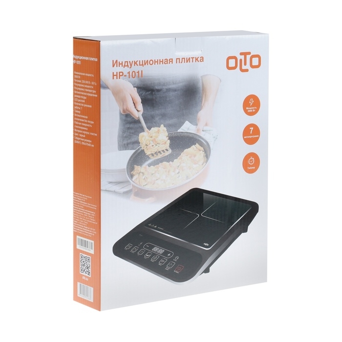Плитка индукционная OLTO HP-101I, 2000 Вт, 1 конфорка, таймер, чёрная